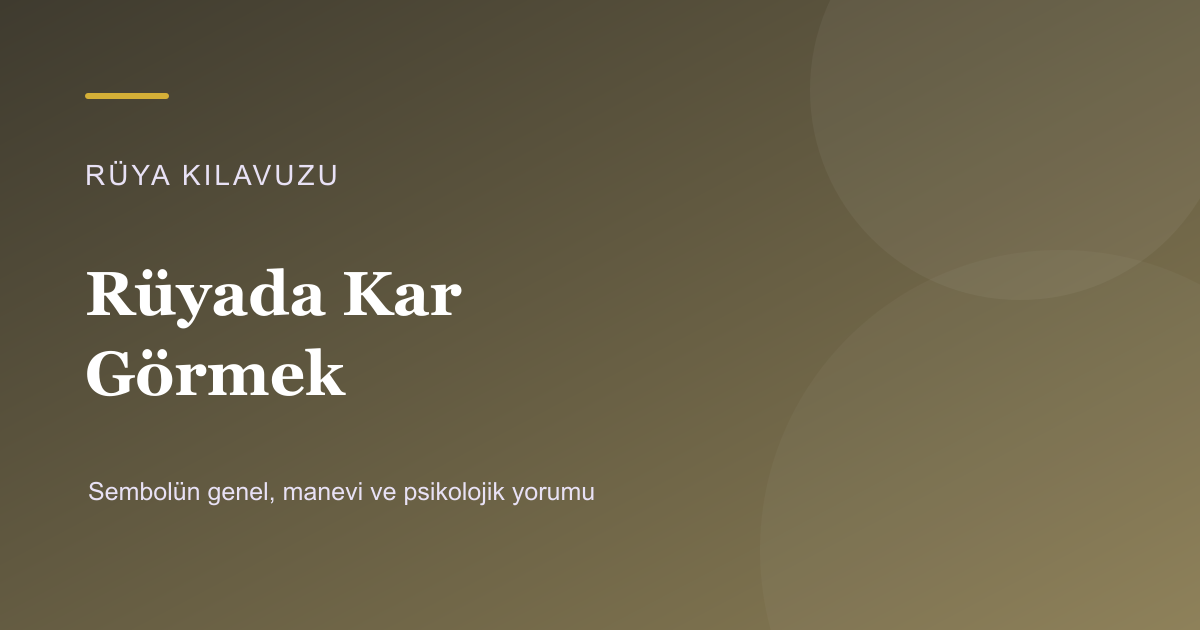 Rüyada Kar Görmek için Rüya Kılavuzu görseli