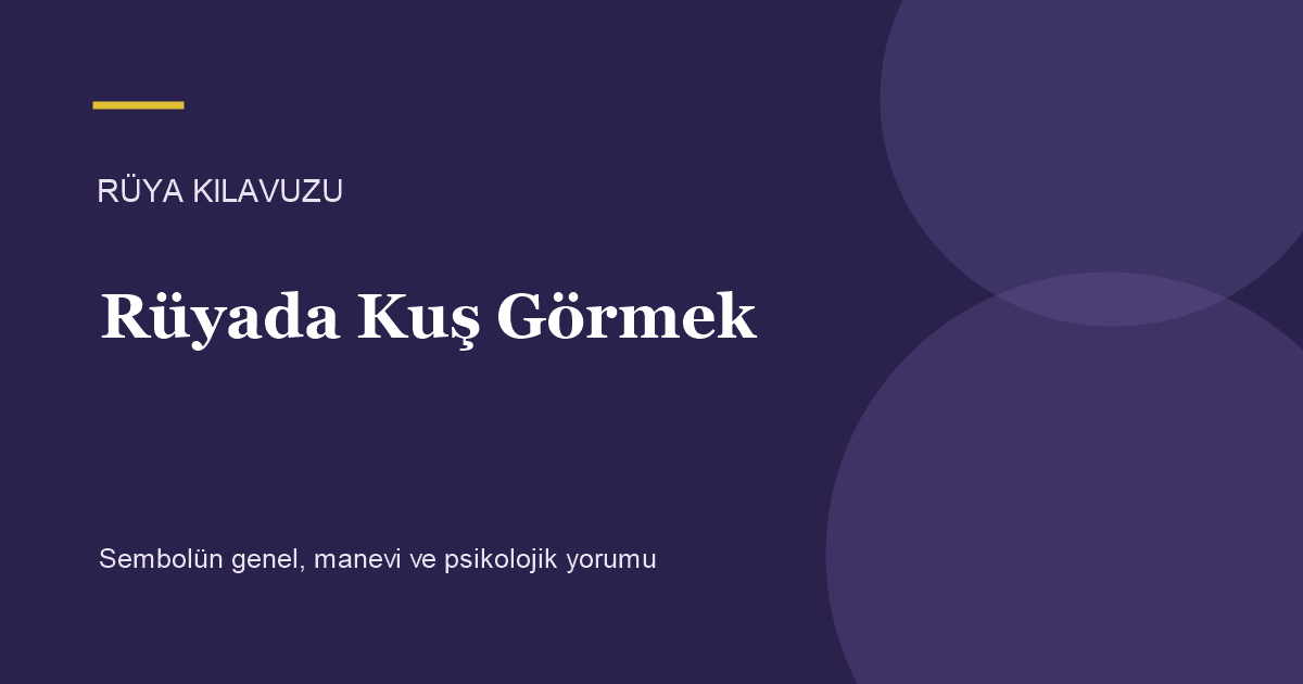 Rüyada Kuş Görmek için Rüya Kılavuzu görseli